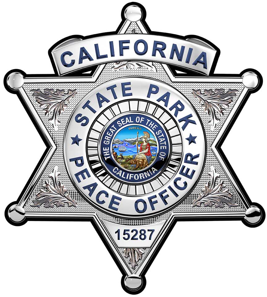 California State Parks Peace Officer PERSONALIZED Plasma Badge all Met