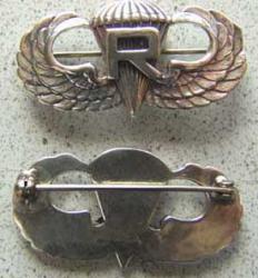 WWII Paratrooper with Rigger Sterling Pin Back