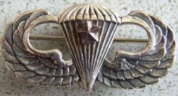 WWII Paratroop Sterling Wings with one Combat Star
