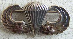 WWII Paratroop Sterling Wings with two Combat Stars