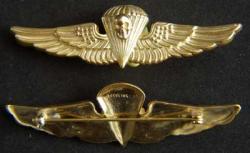 USMC Paratrooper Badge Sterling Gold Plate Pathfinder