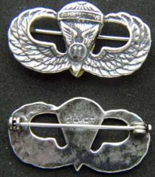 Post WWII 11th Airborne Paratrooper Badge Sterling