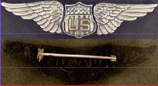WWI Pilot Wing Shreve Design Sterling Silver