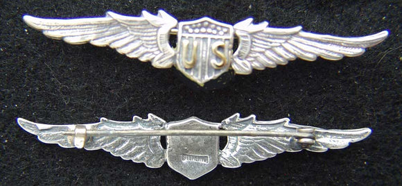 WWI US Pilot Wing Sterling 2 1/4 inch