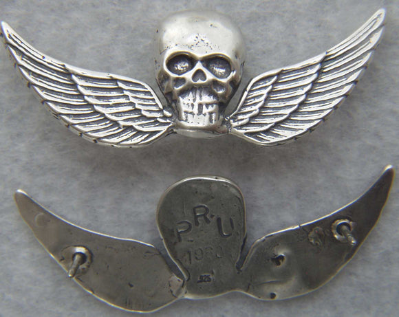 Vietnam Special Forces Skull Paratrooper badge unofficial sterling silver