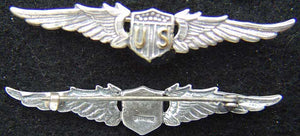 WWI Pilot Wing 2 1/4 inches wide, Sterling Silver