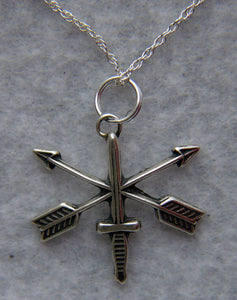 US Special Forces Arrow Necklace Sterling Silver