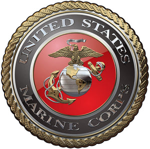 United States Marine CORP EMBLEM All Metal Sign 16 x 16"