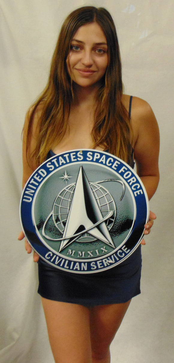 United States of America SPACE FORCE Civilian Service All Metal Sign 14