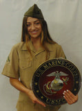 US Marine CORPS USMC Emblem All Metal Sign 14" Round