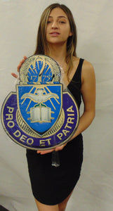 Army Chaplain CORPS Insignia Plasma Cut All Metal Sign. 15 x 17"