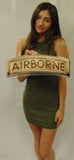 Airborne Tab (Tan) Metal Sign 17 x 7"