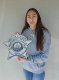 Chicago Police Department (Police Officer) Badge all Metal Sign with your Badge Number added.