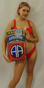 82nd Airborne Division with Ranger Tab Metal Sign 11 x 18"