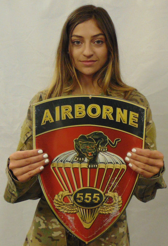 555th Airborne Parachute Infantry Regiment Metal Sign  16 x 12