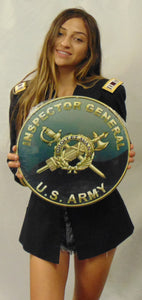 Army Inspector General Insignia All Metal Sign. 14" Round