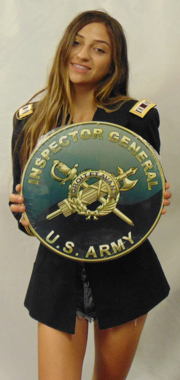 Army Inspector General Insignia All Metal Sign. 14