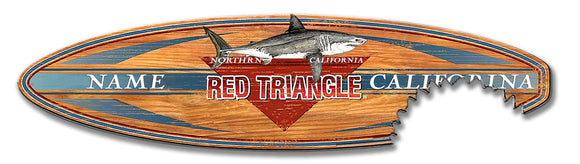 california's Red Triangle All Metal Sign with your city or name on it.