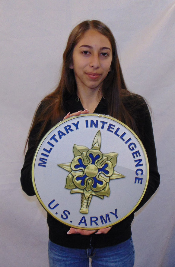 Army Intelligense Ribbon US ARMY MILITARY INTELLIGENCE All Metal Sign – Made In America Signs
