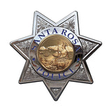 Santa Rosa California Police Department Badge all Metal Sign with your Badge Number added.