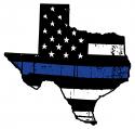 Large Law Enforcement LEO Texas FLAG with Blue Line all metal Sign.