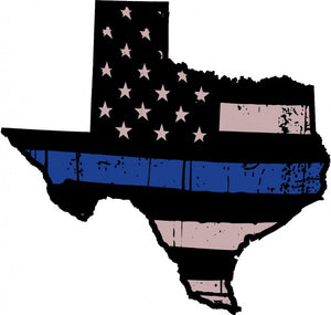 Texas Law Enforcement LEO  Flag with Blue Line all metal Sign