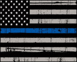 Law Enforcement LEO USA Flag with Blue Line all metal Sign