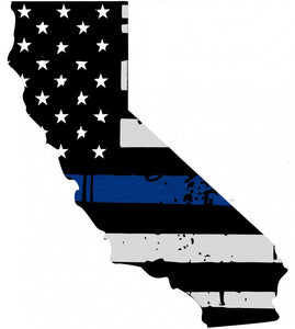 California Law Enforcement LEO  Flag with Blue Line all metal Sign