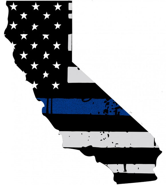 California Law Enforcement LEO  Flag with Blue Line all metal Sign