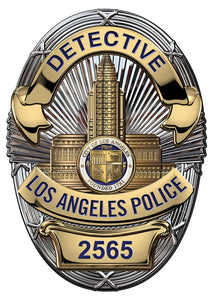 Los Angeles (Detective) Department Officer's Badge all Metal Sign with your badge number