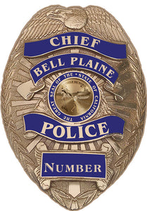 Bell Plaine Minnesota Police (Chief) Department Officer's Badge all Metal Sign with your badge number
