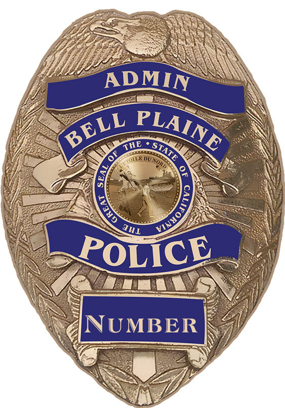 Bell Plaine Minnesota Police (Admin) Department Officer's Badge all Metal Sign with your badge number