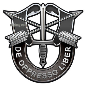 Special Forces De Oppresso Liber CREST Sign - Metal Sign Plasma Cut (SMALL) 7 x 7"