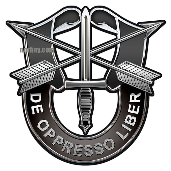 Special Forces De Oppresso Liber CREST Sign - Metal Sign Plasma Cut (SMALL) 7 x 7
