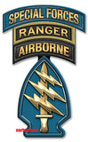 Special Forces SSI Triple Canopy ABN RANGER Patch - Metal Sign