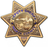 Marin County, California Sheriff's Department Badge All Metal Sign With Your Badge Number.