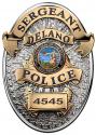 Delano CA. Police Department (SERGEANT) Badge Cut Out all Metal Sign with your Badge Number