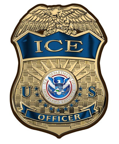 U.S. Immigration and Customs Enforcement ICE BADGE All Metal Sign ...