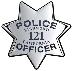 Richmond California (Officer) with your Badge Number Added 16"