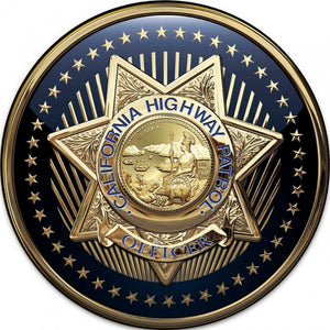 California Highway Patrol Officer Badge Round All Metal Sign