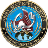 Army Security Agency Emblem All Metal Sign 14" Round