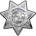 Lieutenant - San Diego Sheriff's Department Badge All Metal Sign With Your Badge Number.
