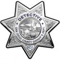 Detective San Diego Sheriff's Department Badge All Metal Sign With Your Badge Number.