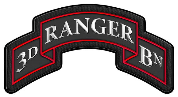 3rd Ranger Battalion Tab Metal Sign- All Metal Sign 17 x 9