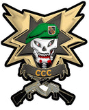 Military Assistance Command, Vietnam – Studies and Observations Group MACVSOG Command and Control Central (CCC) 5 x 7" all Metal Sign.