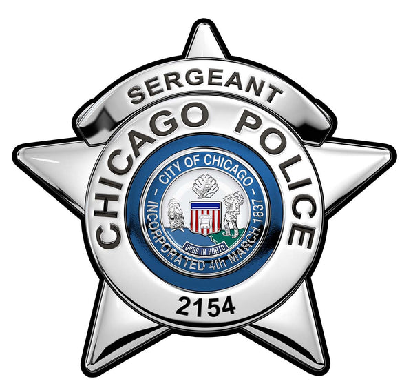 Chicago Police Department (Sergeant) Badge all Metal Sign with
