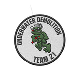 Naval Special Warfare Underwater Demolition Team 21 all metal Sign 14" Round Patch Style