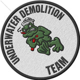 Naval Special Warfare Underwater Demolition Team with your Team Number all metal Sign 14" Round Patch Style