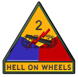 2nd U.S. Armored Division All Metal Sign 15 X 15"
