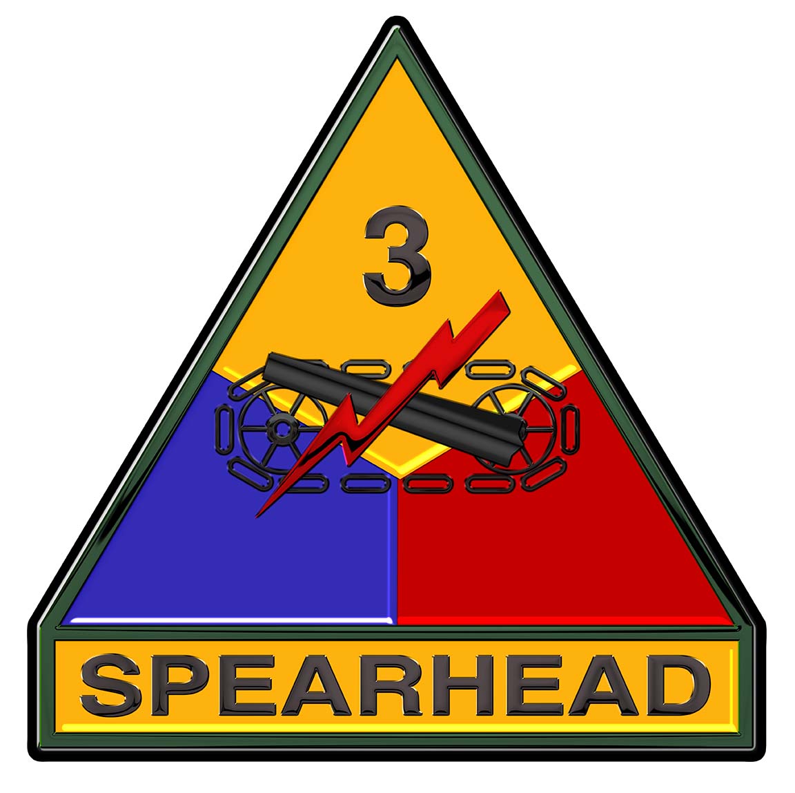 3rd U.S. Armored Division All Metal Sign 15 X 15